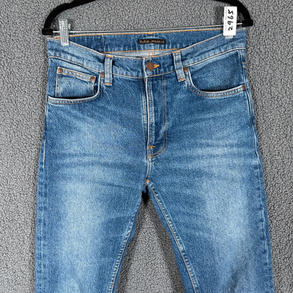 Nudie Lean Dean Slim Tapered Blue Ritual Jeans - Men's Size 30*34(Fit 30*29) - Picture 2 of 11